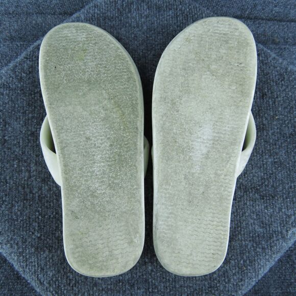 Madden Beachy Men Flip Flop‎ Sandals Off White Synthetic Slip On Size 9 Medium - Picture 8 of 10